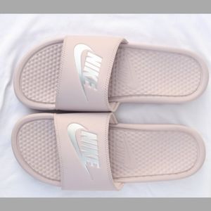 Rose Colored Nike Slides